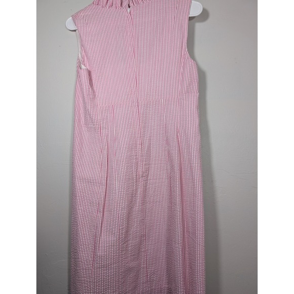 LILLY PULITZER Pink White Striped Sleeveless V-Neck Dress Size 6 New - Picture 10 of 10